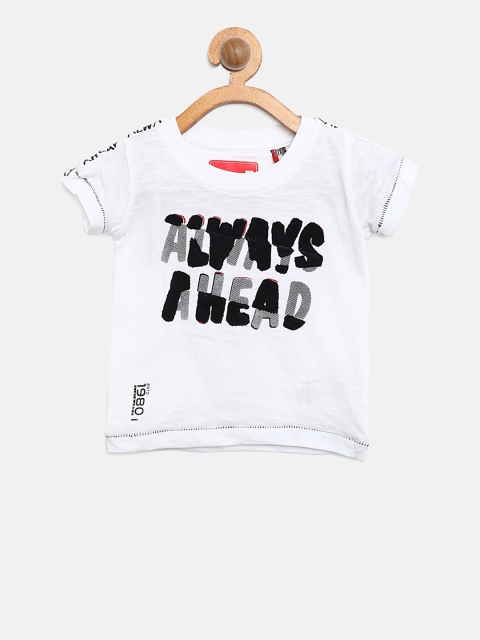 

Gini and Jony Boys White Solid Round Neck T-shirt
