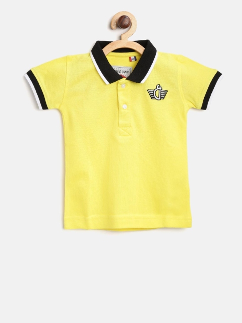 

Gini and Jony Boys Yellow Solid Polo Collar T-shirt