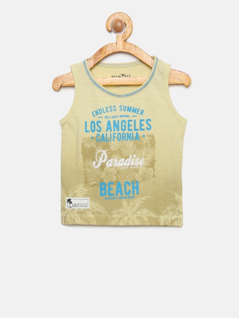 

Palm Tree Boys Yellow Printed Round Neck Sleeveless T-shirt