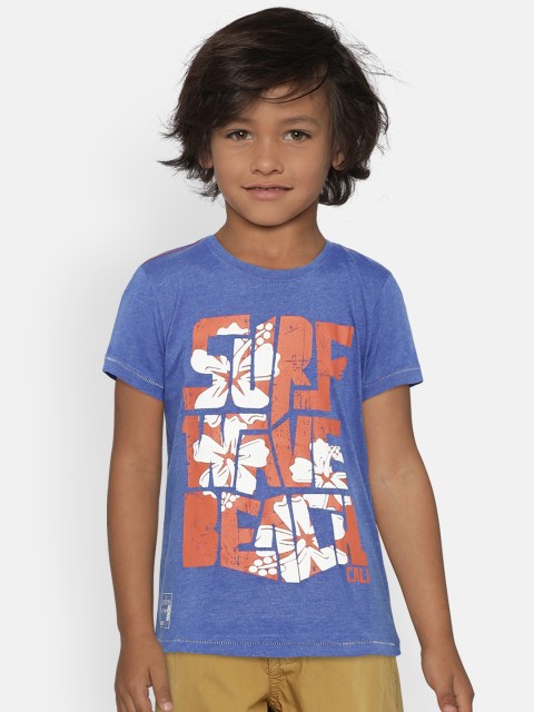 

Palm Tree Boys Blue Printed T-shirt