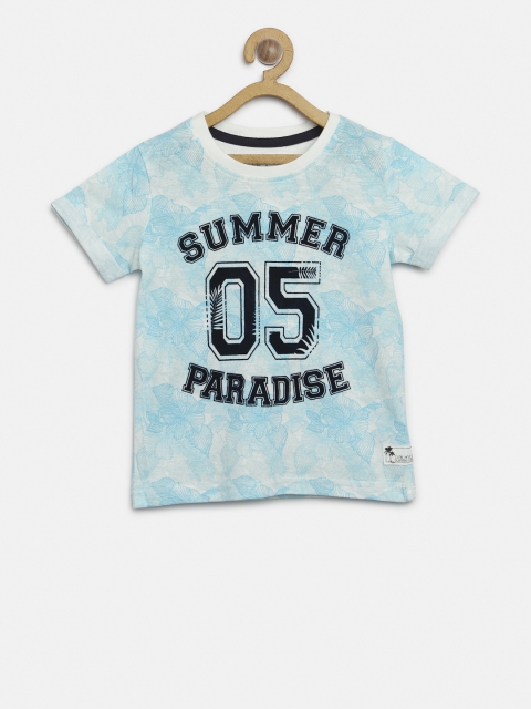 

Palm Tree Boys Blue Printed Round Neck T-shirt