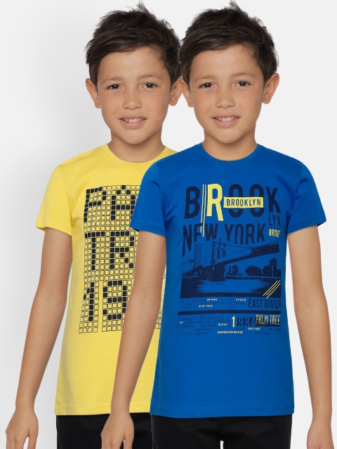 

Palm Tree Boys Pack of 2 Printed T-shirts, Blue