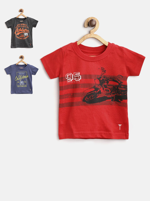 

Palm Tree Boys Pack of 3 Printed T-shirts, Red