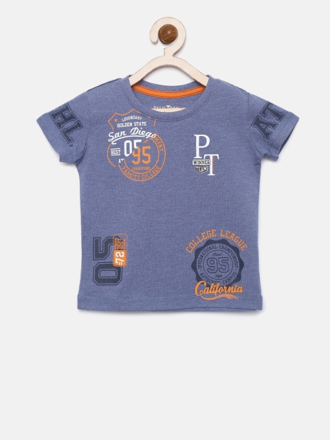 

Palm Tree Boys Blue Printed Round Neck T-shirt