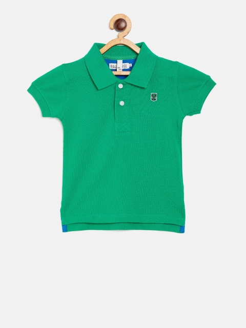 

Palm Tree Boys Green Solid Polo Collar T-shirt