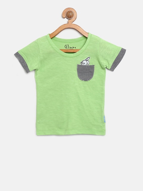 

Gini and Jony Boys Green Solid Round Neck T-shirt