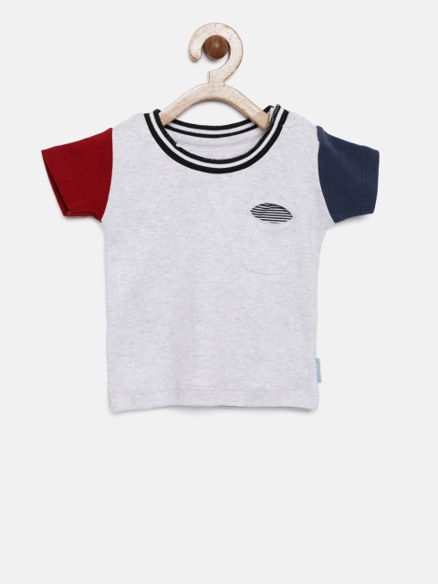 

Gini and Jony Boys Grey Colourblocked Round Neck T-shirt