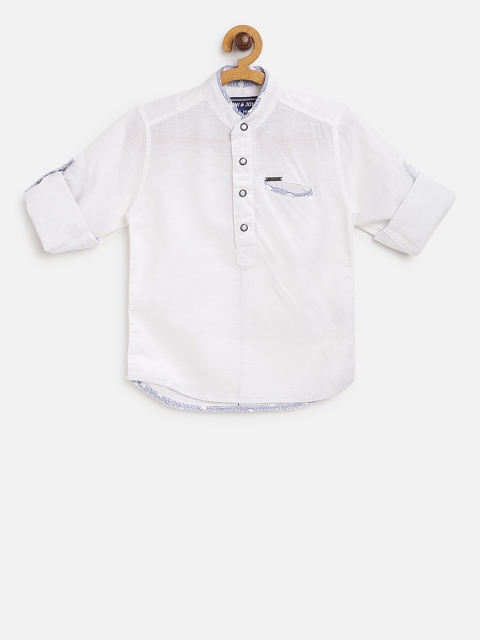 

Gini and Jony Boys White Regular Fit Solid Casual Shirt