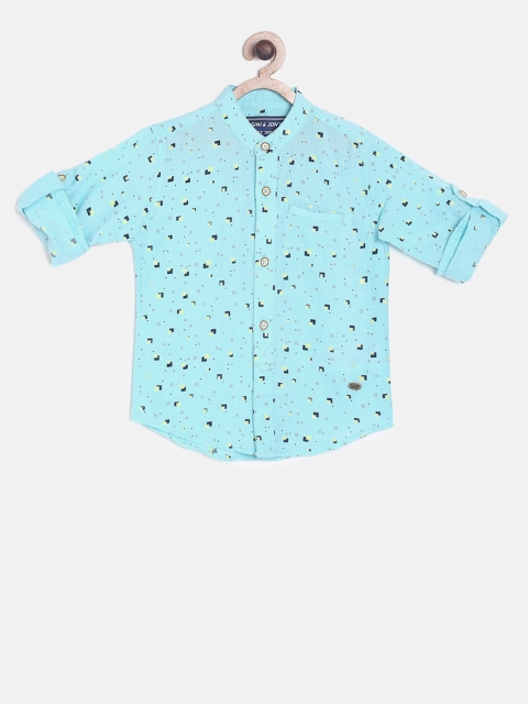 

Gini and Jony Boys Blue Regular Fit Printed Casual Shirt