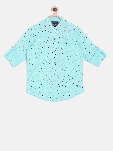 

Gini and Jony Boys Blue Regular Fit Printed Casual Shirt