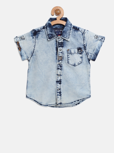 

Gini and Jony Boys Blue Regular Fit Faded Casual Shirt