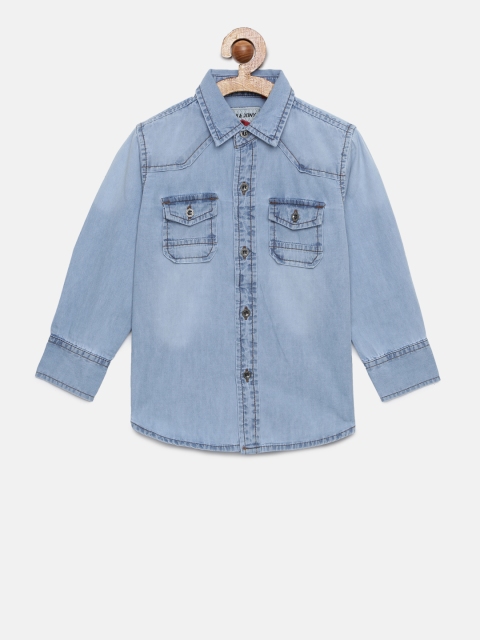 

Gini and Jony Boys Blue Denim Casual Shirt