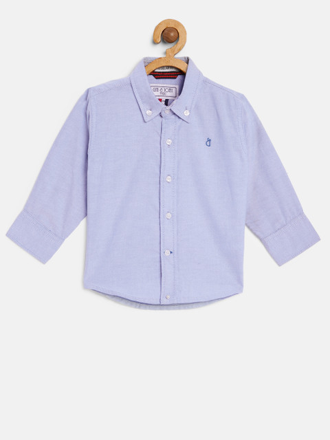 

Gini and Jony Boys Blue Regular Fit Solid Casual Shirt