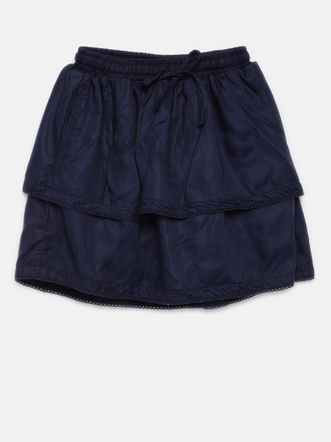 

Gini and Jony Girls Navy Blue Tiered Skirt