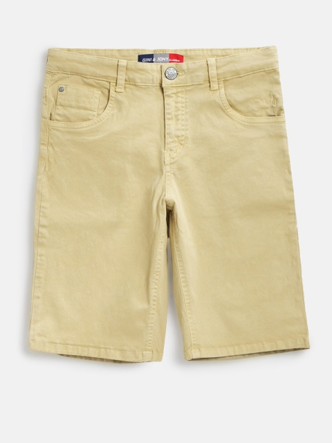 

Gini and Jony Boys Beige Solid Regular Fit Chino Shorts