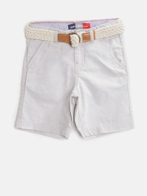 

Gini and Jony Boys Beige Solid Regular Fit Regular Shorts