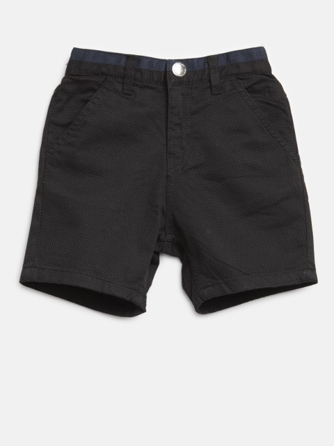 

Gini and Jony Boys Black Self Design Regular Shorts