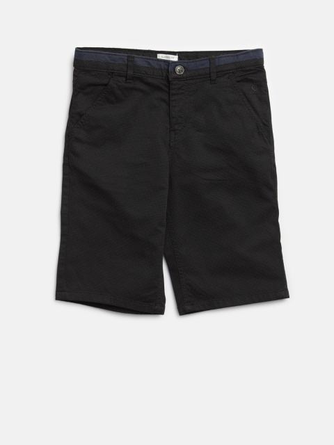 

Gini and Jony Boys Black Self Design Regular Shorts