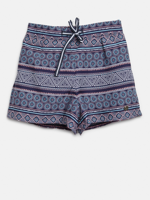 

Gini and Jony Girls Navy Printed Regular Fit Shorts, Navy blue
