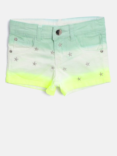 

Gini and Jony Girls Green & White Dyed Shorts