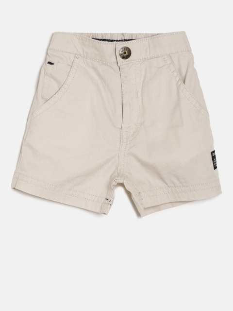 

Gini and Jony Boys Beige Solid Chino Shorts