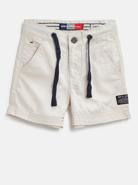 

Gini and Jony Boys Beige Solid Regular Shorts