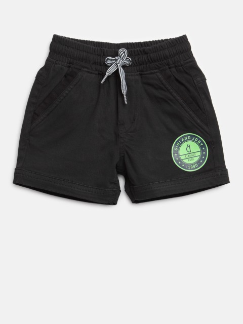 

Gini and Jony Boys Black Solid Regular Shorts