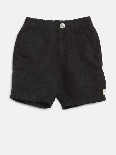 

Gini and Jony Boys Black Solid Regular Shorts