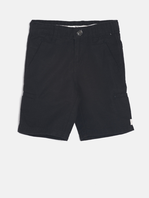 

Gini and Jony Boys Black Solid Regular Fit Regular Shorts