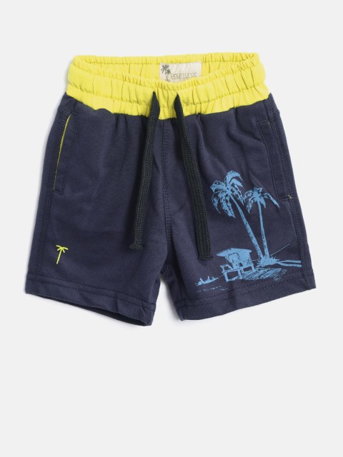 

Palm Tree Boys Navy Blue Printed Regular Fit Shorts
