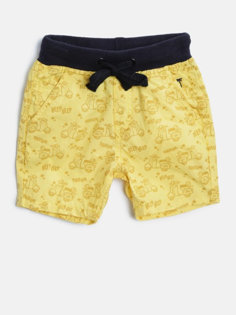 

Palm Tree Boys Yellow Printed Regular Fit Regular Shorts