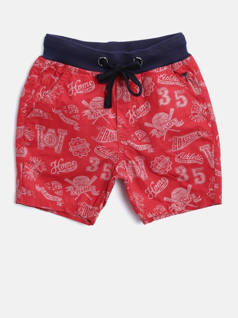 

Palm Tree Boys Red Printed Regular Fit Regular Shorts