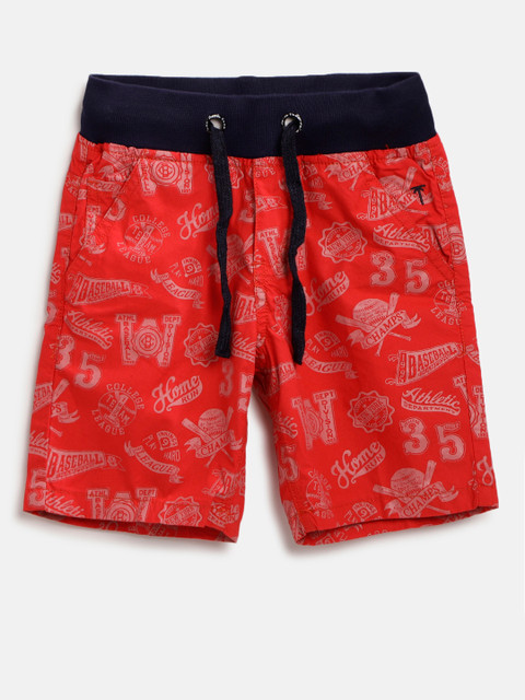 

Palm Tree Boys Red Printed Regular Fit Shorts