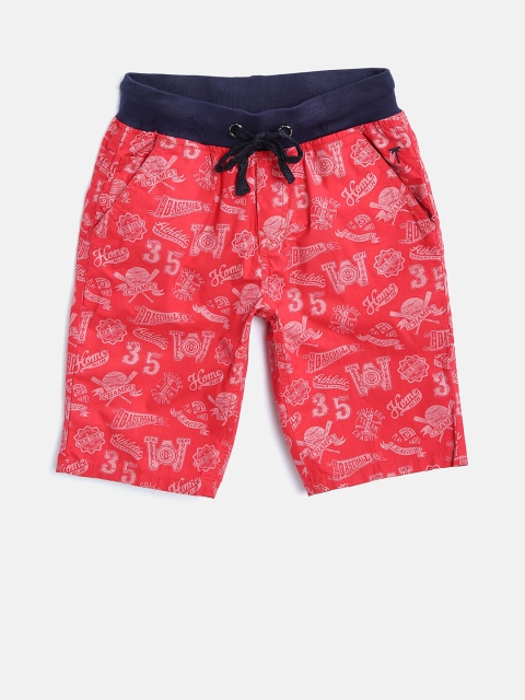 

Palm Tree Boys Red Printed Regular Fit Regular Shorts