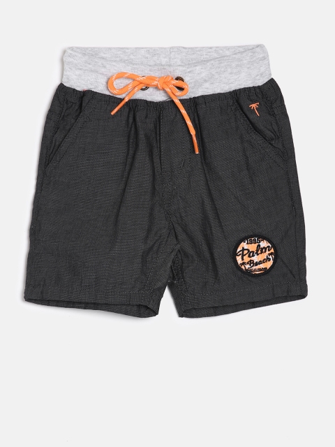 

Palm Tree Boys Black Solid Regular Fit Shorts