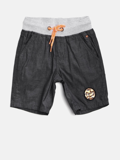 

Palm Tree Boys Charcoal Grey Solid Regular Fit Regular Shorts