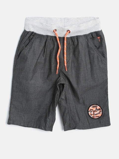 

Palm Tree Boys Charcoal Grey Solid Regular Shorts