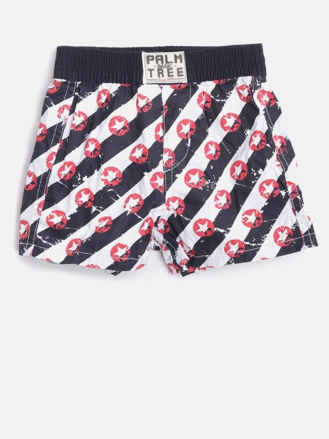 

Palm Tree Boys Navy & White Striped Pure Cotton Boxers 131246518276 C101, Navy blue