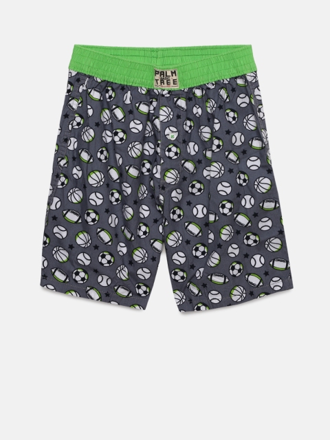 

Palm Tree Boys Grey Printed Ft Regular Shorts