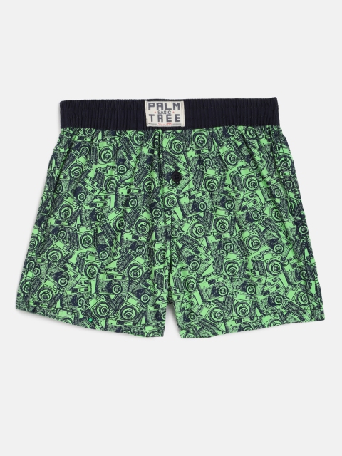 

Palm Tree Boys Green Printed Regular Fit Boxers