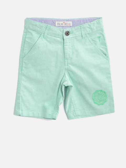 

Palm Tree Boys Green Solid Regular Shorts