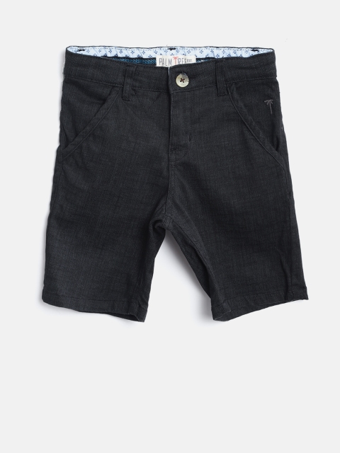

Palm Tree Boys Black Solid Regular Shorts