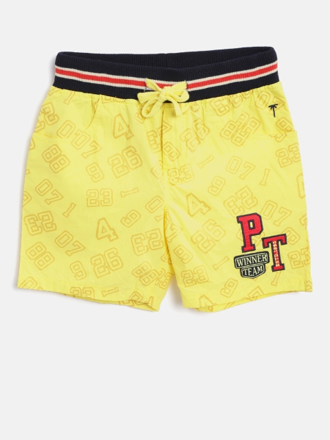 

Palm Tree Boys Yellow Printed Regular Fit Regular Shorts