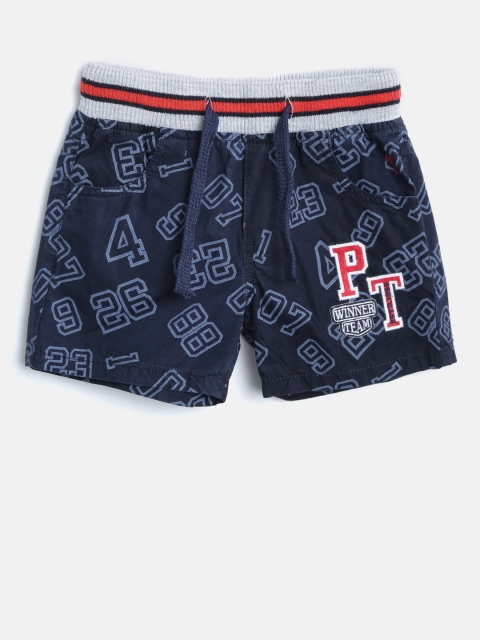 

Palm Tree Boys Navy Blue Printed Regular Fit Shorts