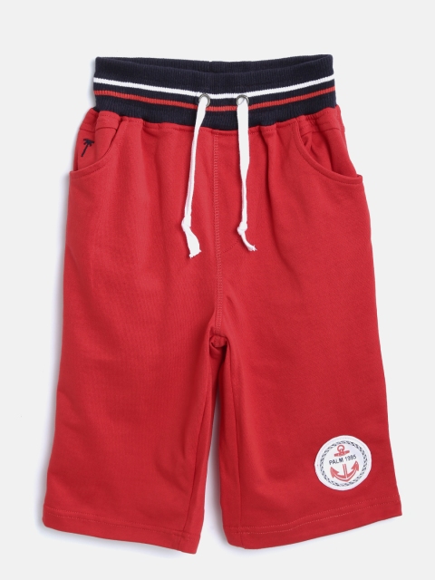 

Palm Tree Boys Red Solid Regular Fit 3/4th Shorts