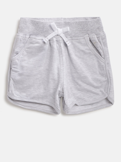 

Palm Tree Girls Grey Melange Solid Regular Fit Shorts