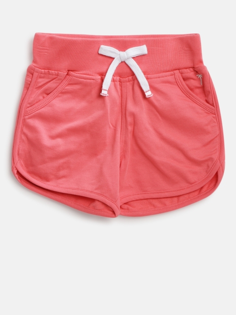 

Palm Tree Girls Coral Pink Solid Regular Fit Shorts