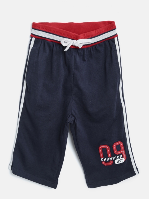 

Palm Tree Boys Navy Blue Solid Regular Fit 3/4th Shorts