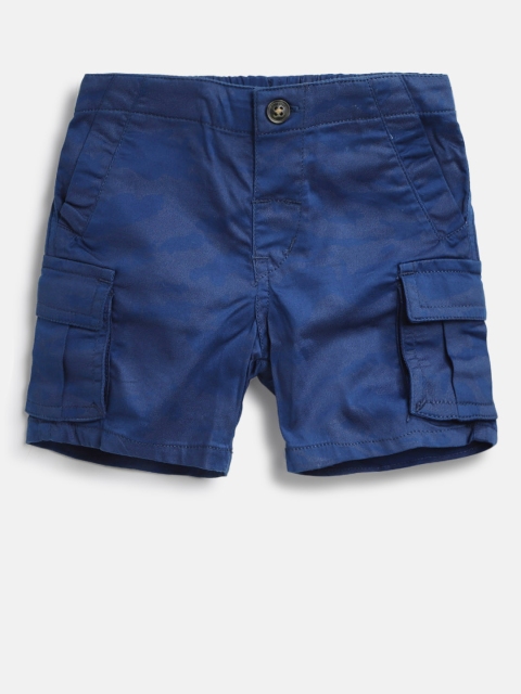 

Gini and Jony Boys Black Printed Regular Fit Cargo Shorts, Blue