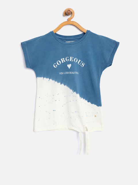 

Palm Tree Girls Blue & Off-White Printed Top